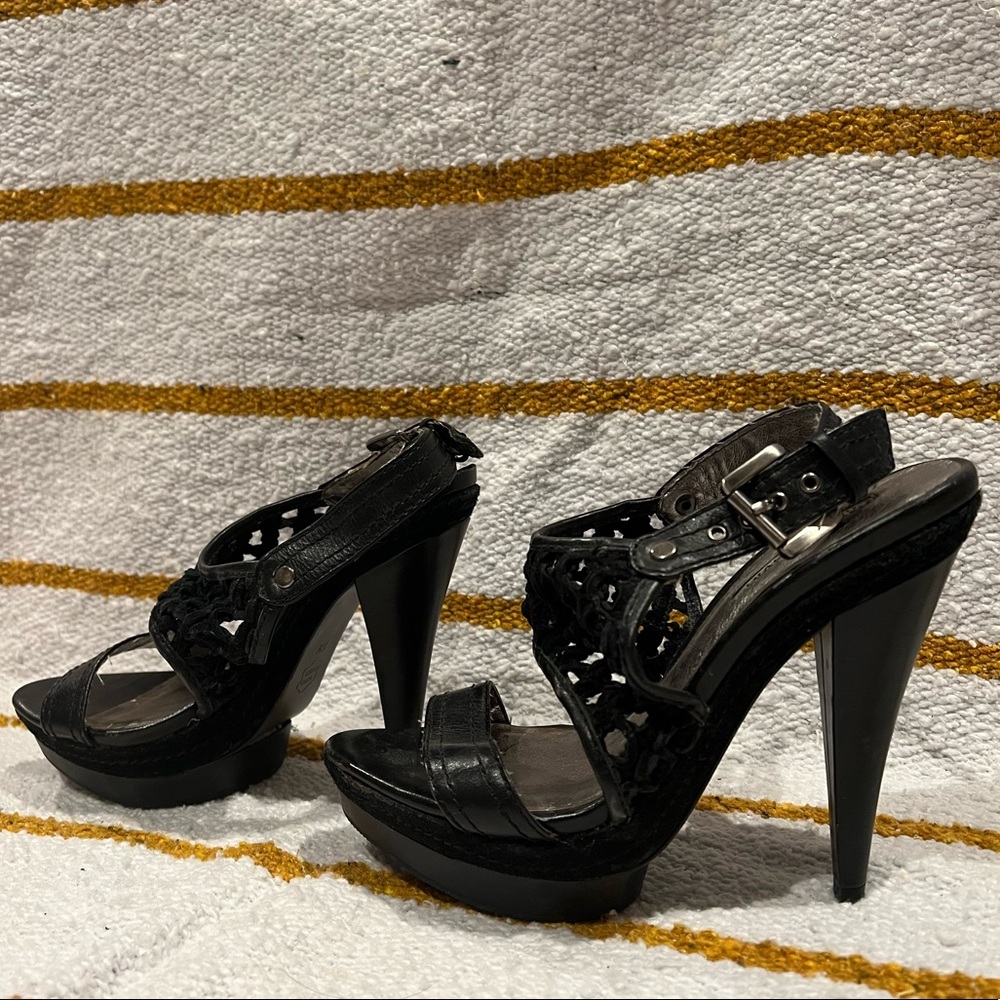 Charles David Black Crotchet Heels